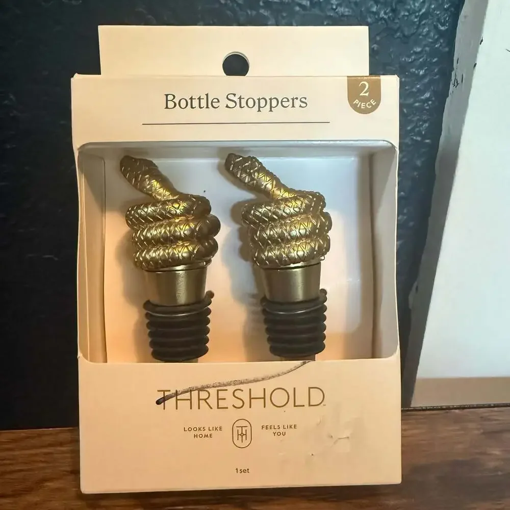 Threshold Gold Snake Bottle Stoppers, 2-Piece Set